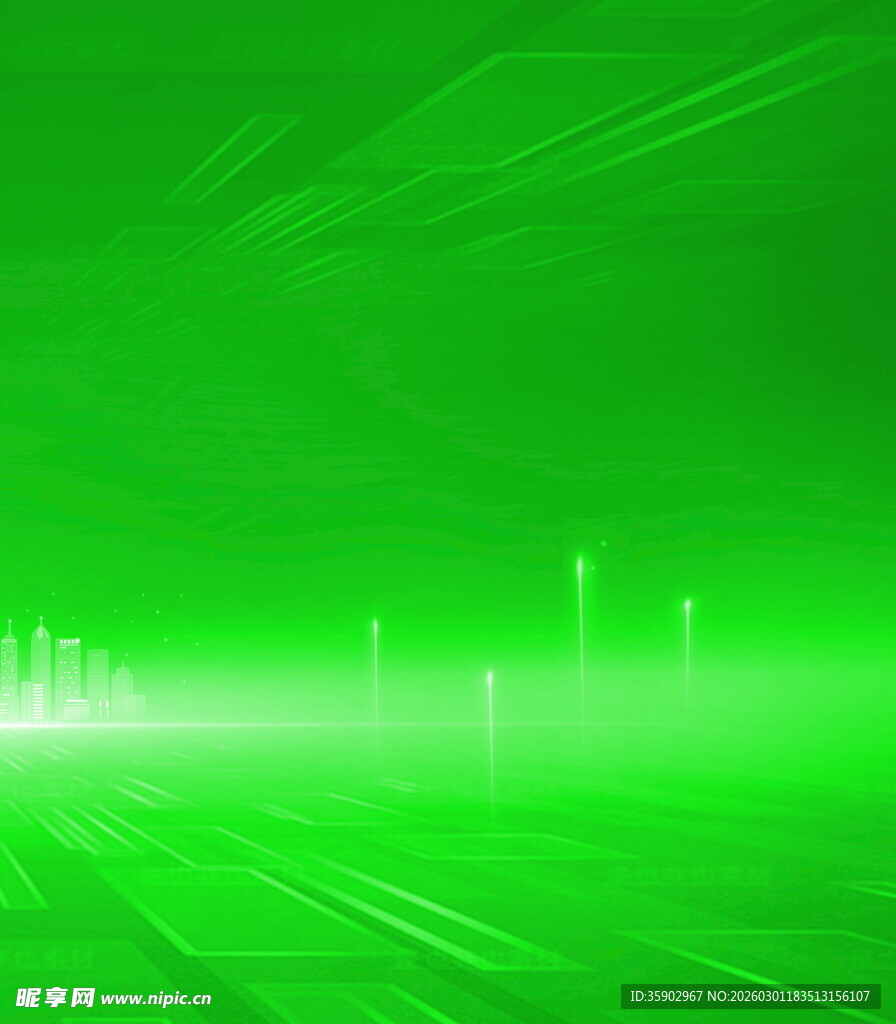 绿色科技感光线背景图