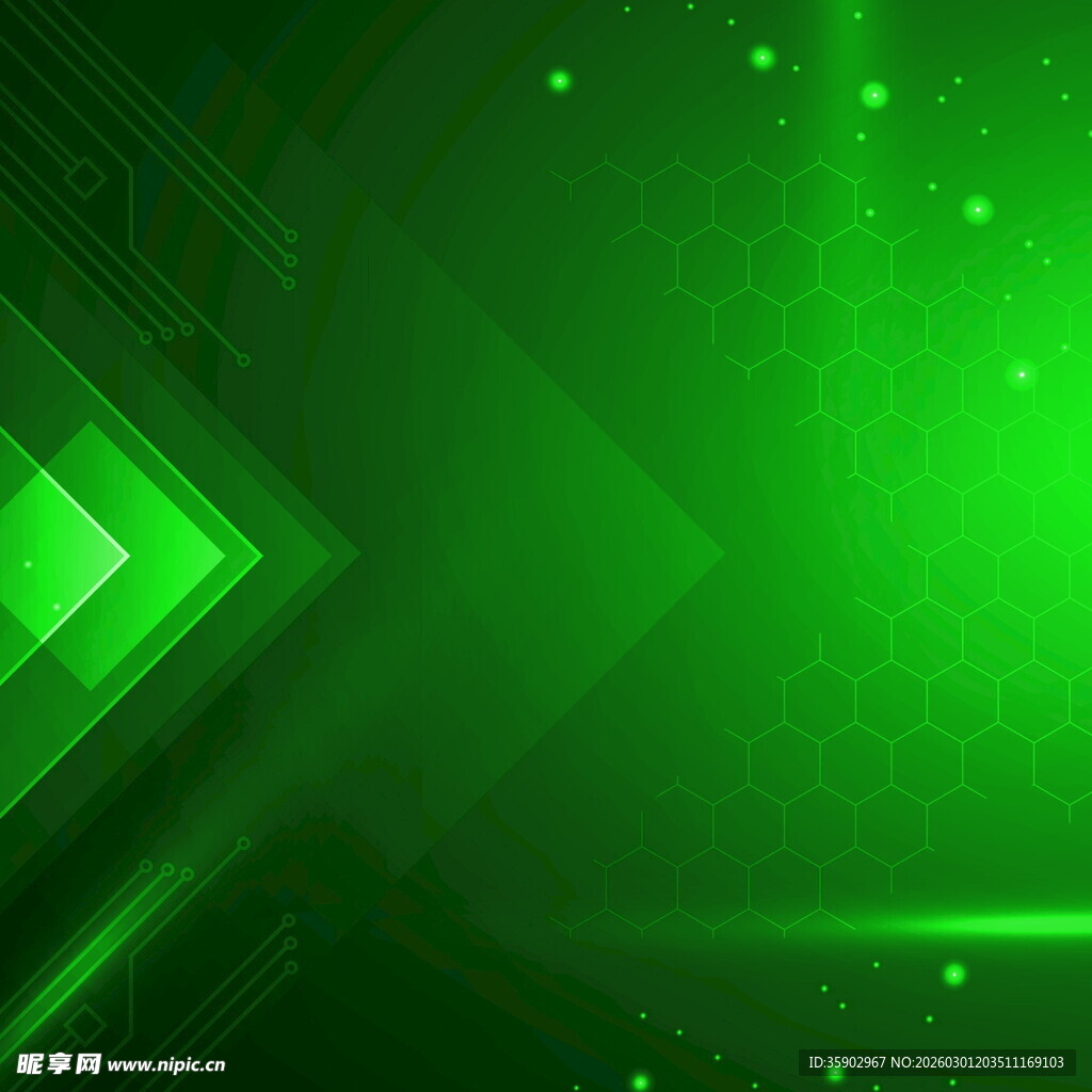 绿色炫酷科技风背景图