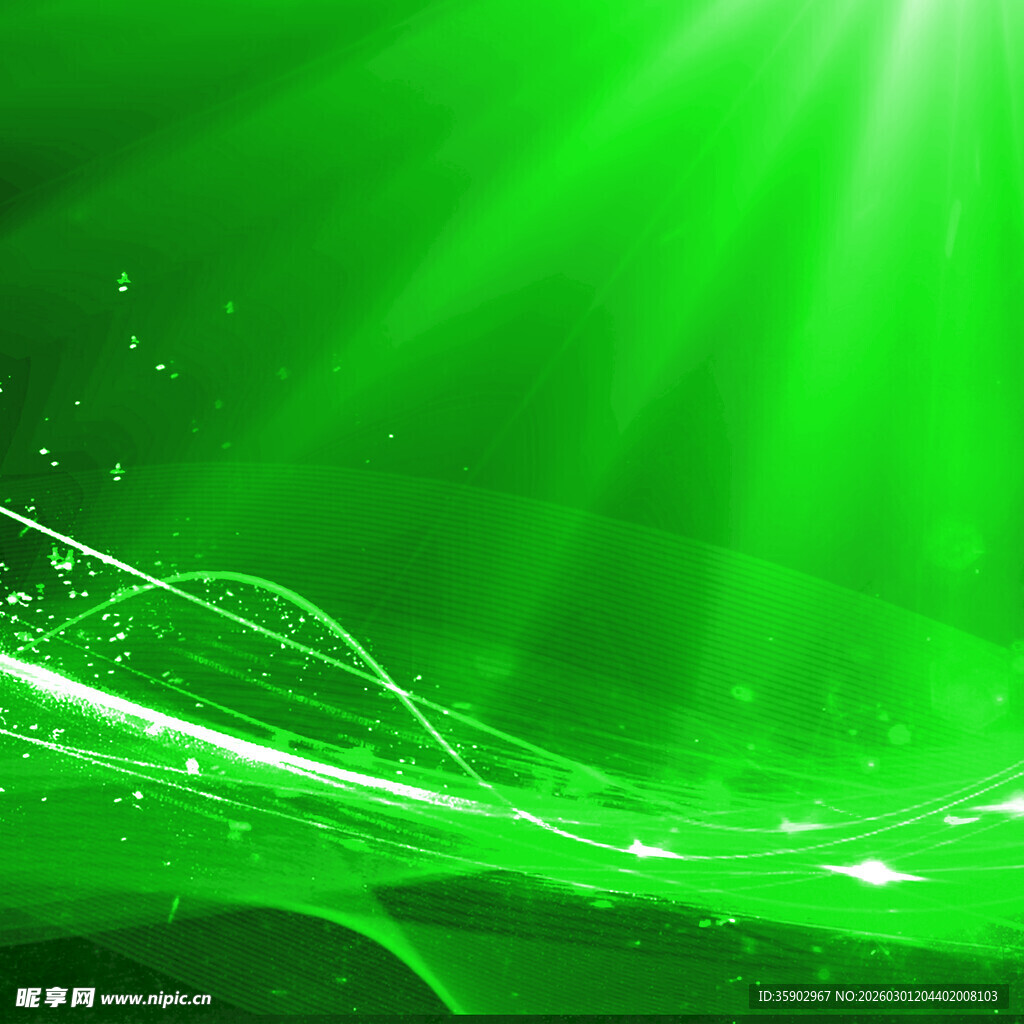 梦幻绿色光线背景图