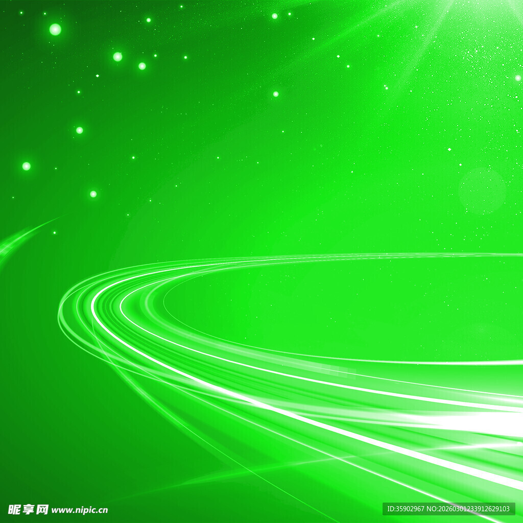 绿色炫光动感线条背景图