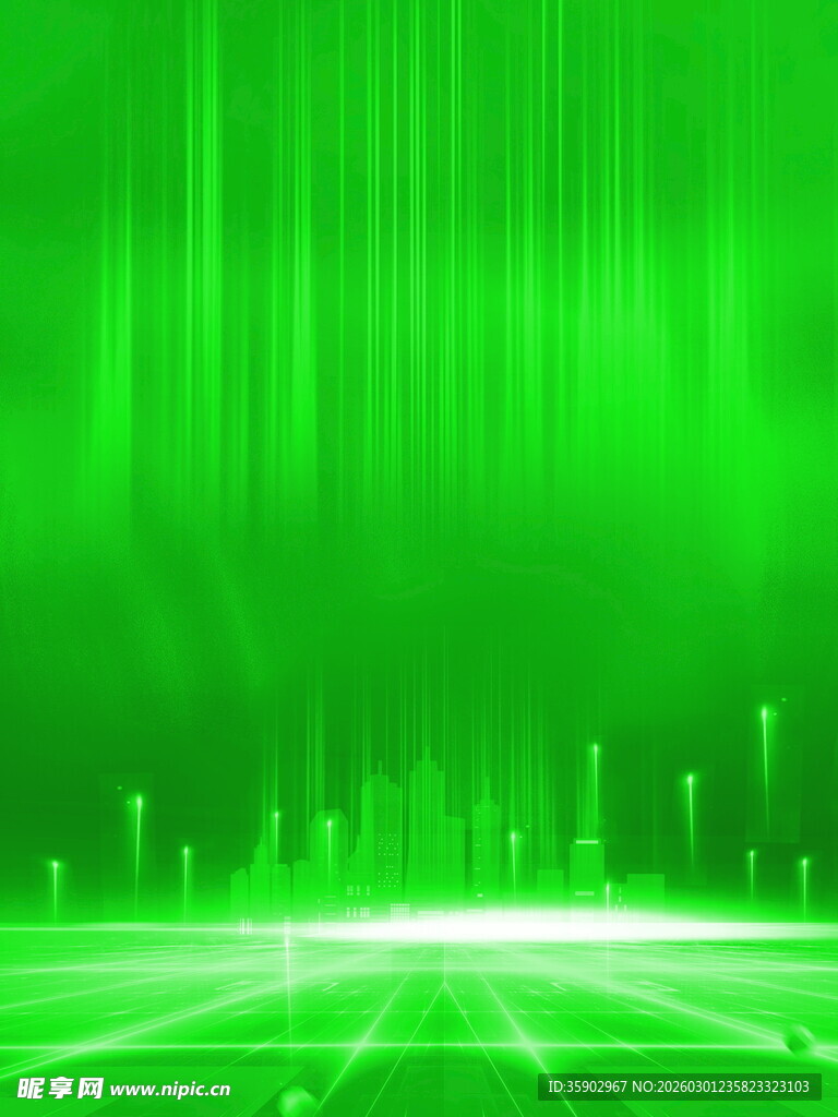 绿色科技感光线背景图