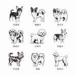 多种可爱狗狗插画集合