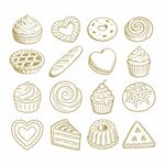 手绘美味糕点集合