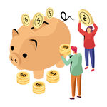 存钱罐插画