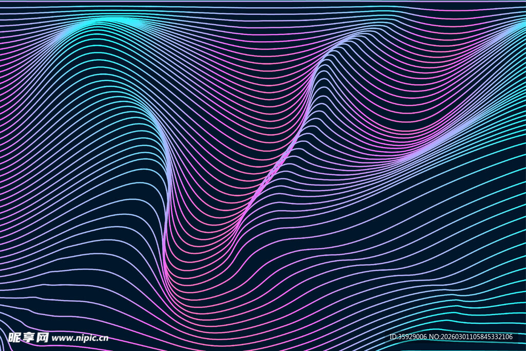 霓虹曲线背景