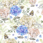 花卉蝴蝶图案的清新壁纸无缝循环
