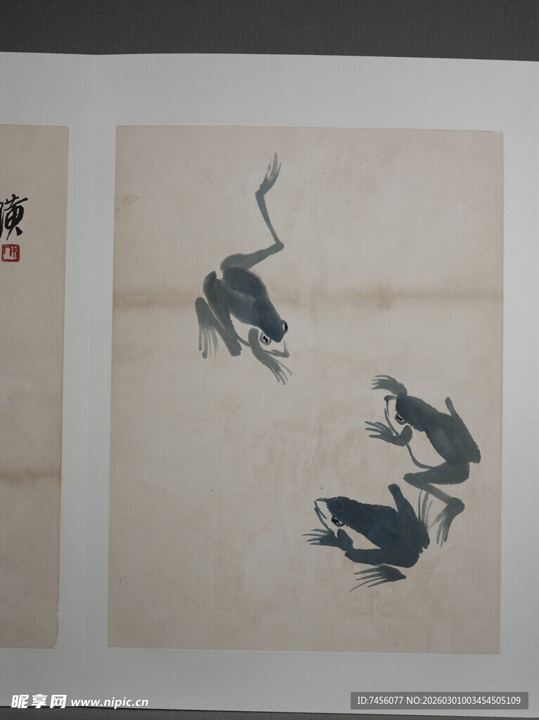 齐白石水墨青蛙图