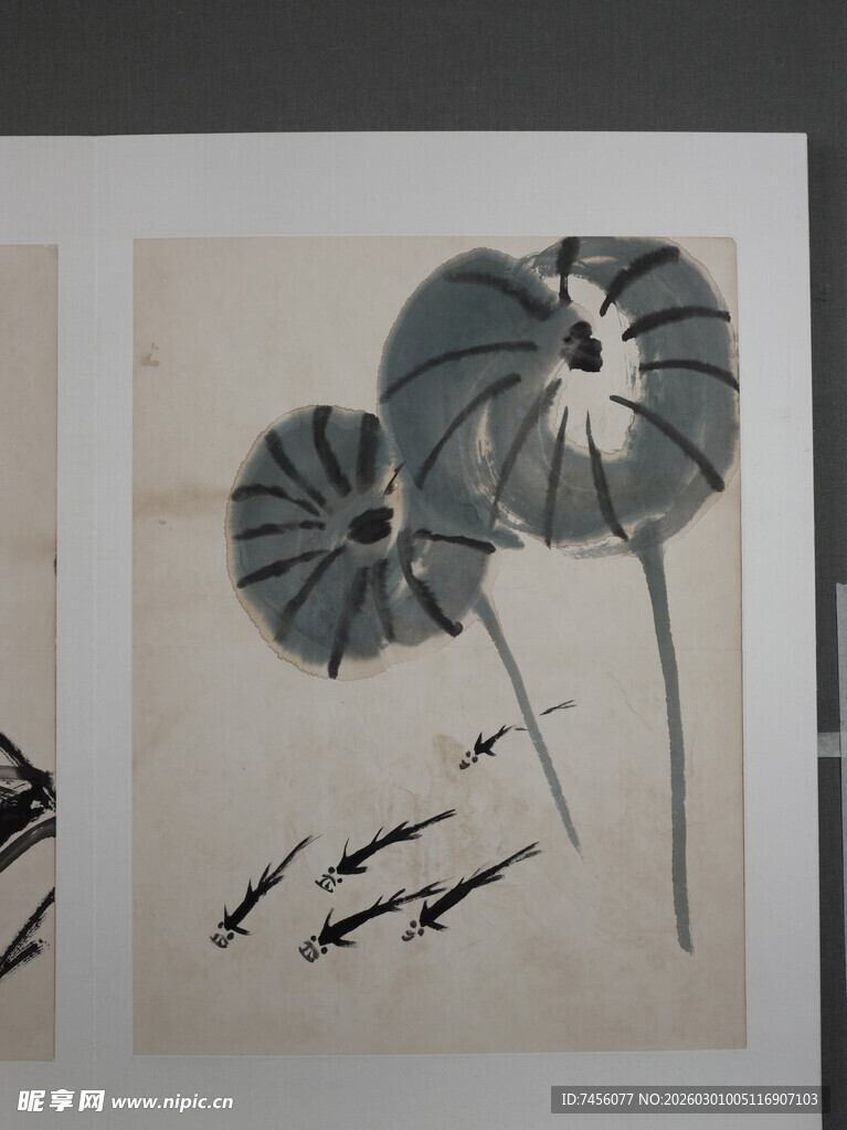 齐白石水墨荷花画作