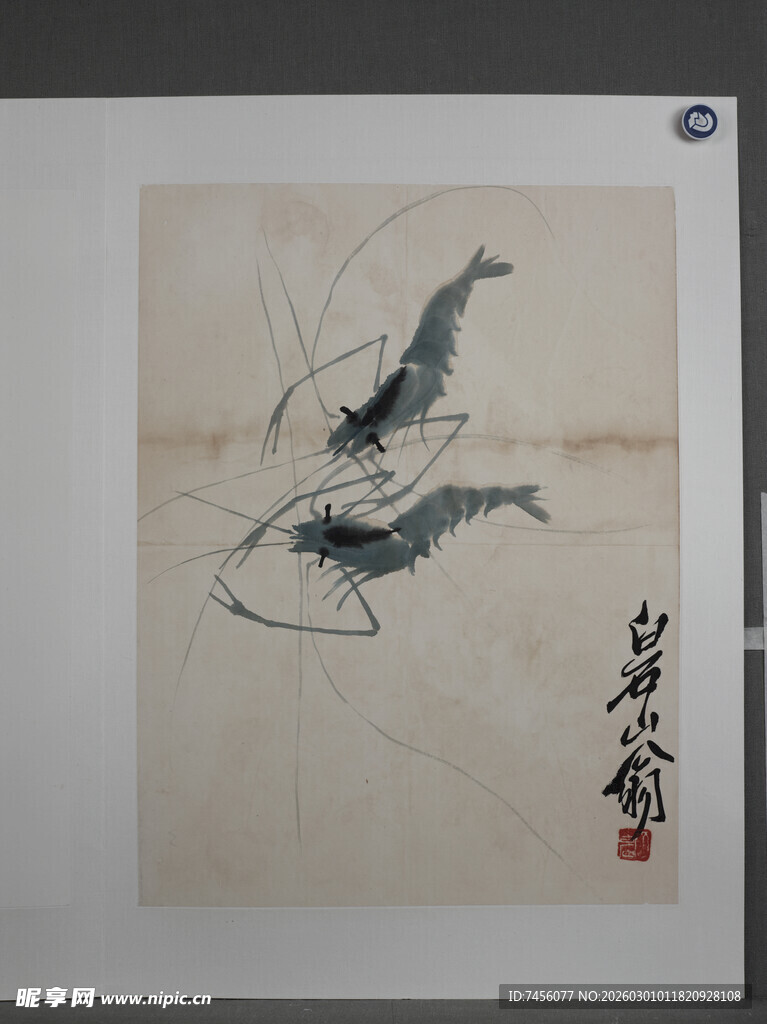 齐白石水墨虾画尽显灵动神韵