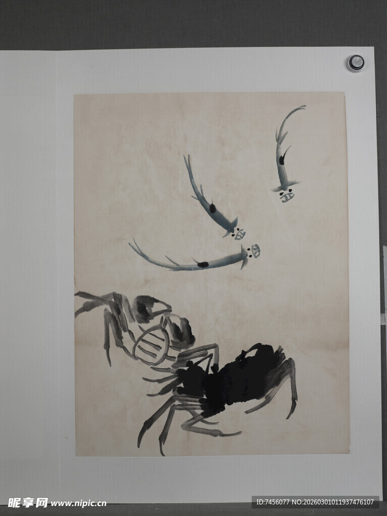 齐白石水墨虾蟹图