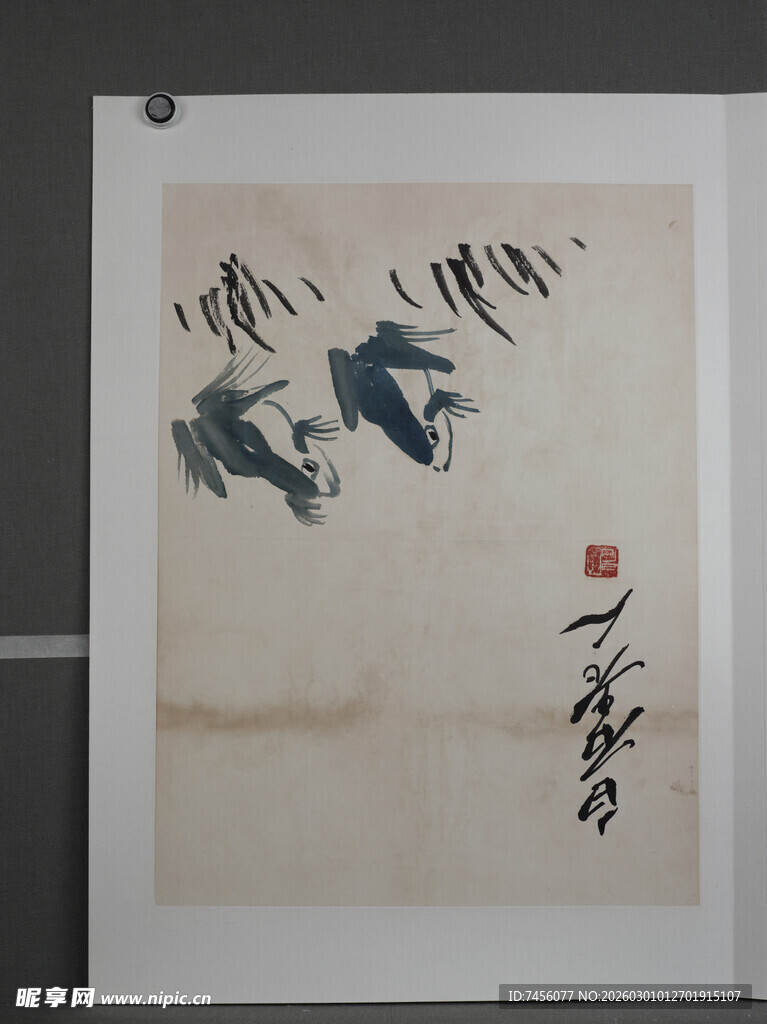 齐白石水墨飞鸟图