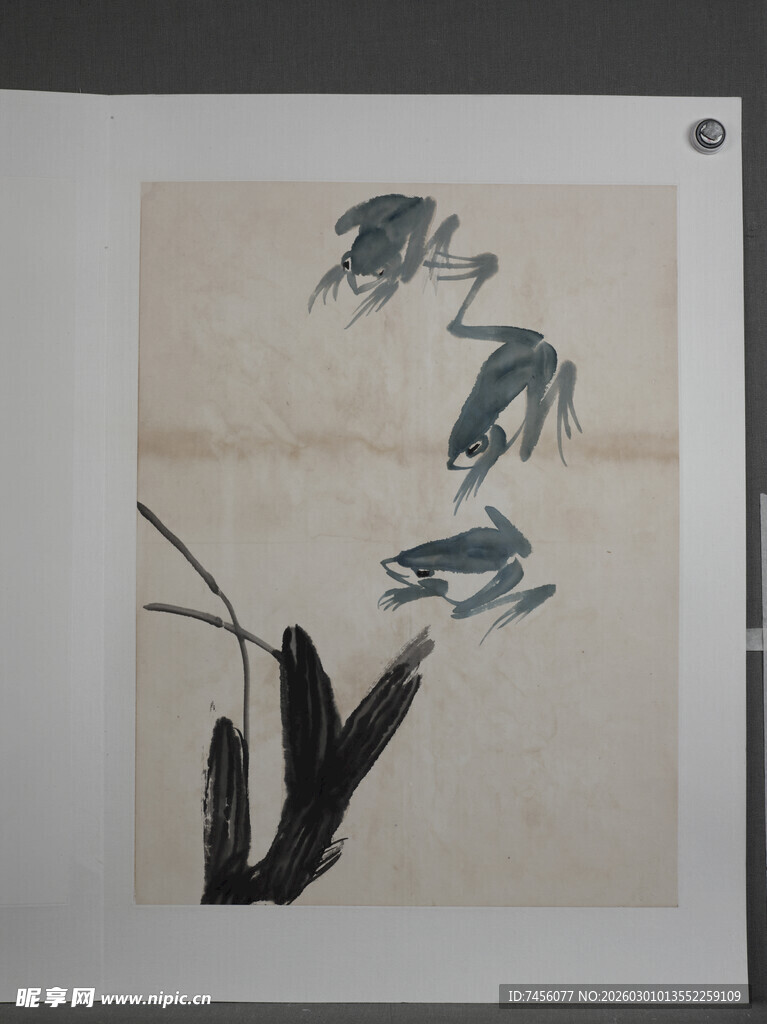 齐白石水墨写意竹叶图