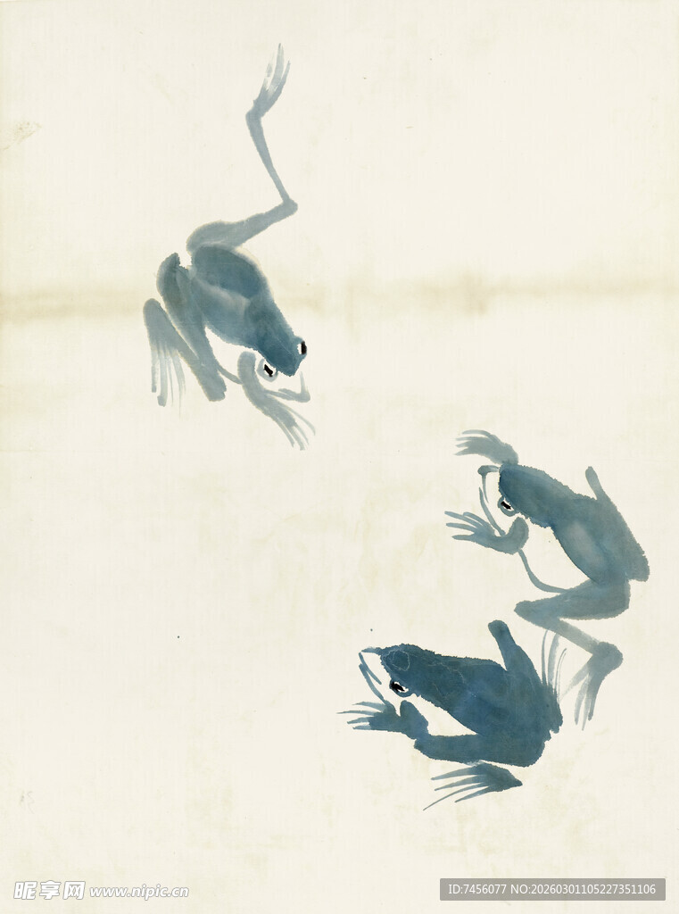 齐白石水墨青蛙图