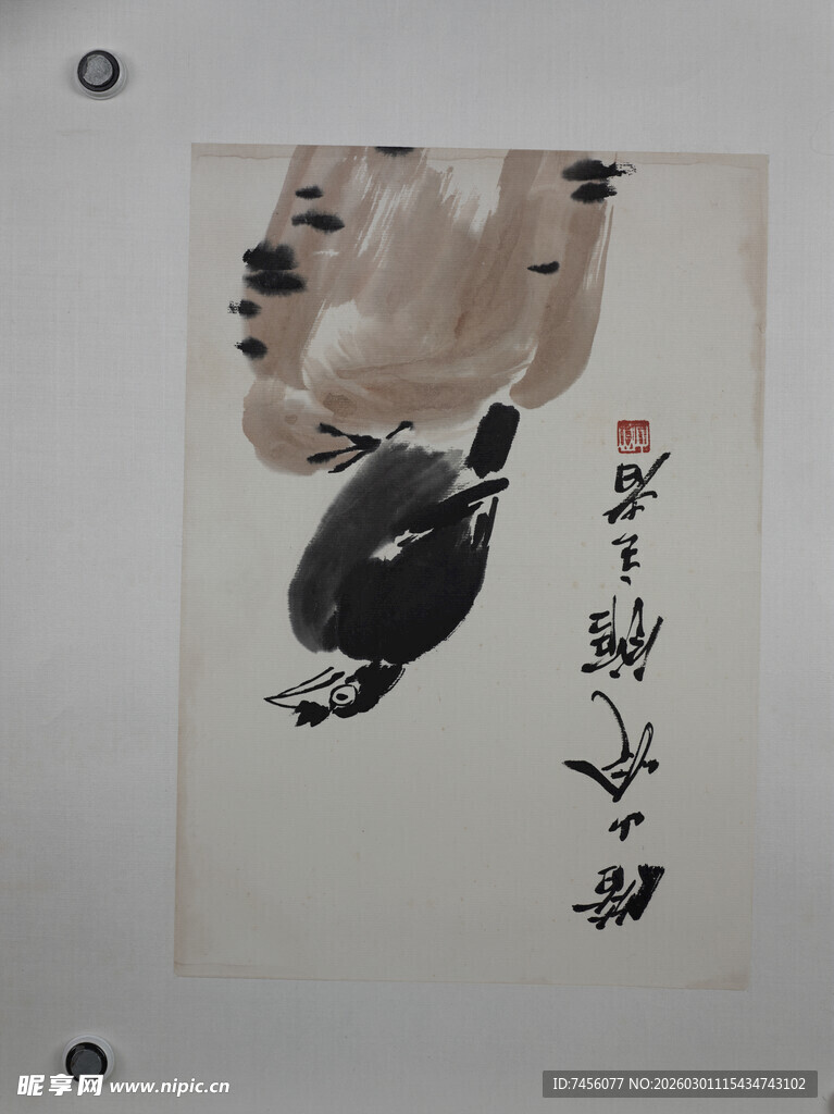 齐白石水墨花鸟图