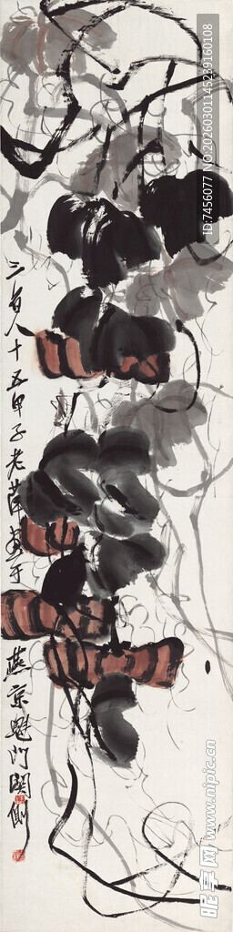 齐白石复古风格昆虫标本图案