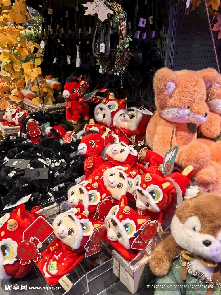 圣诞主题毛绒玩具陈列