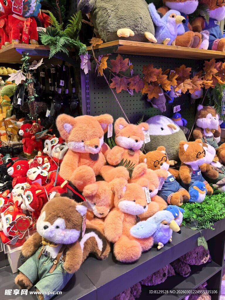 可爱毛绒玩具陈列展示