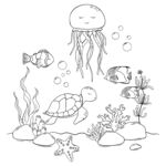 海底生物简笔画