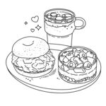 美味汉堡与饮品的惬意组合