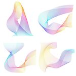 多彩飘逸动感抽象线条图案