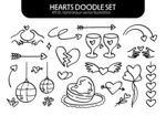 爱心涂鸦元素集合