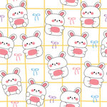 可爱兔子图案无缝背景