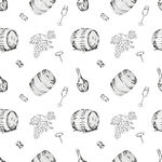 葡萄酒主题无缝图案背景