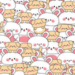 可爱卡通动物无缝图案