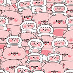 可爱粉色卡通小猪图案