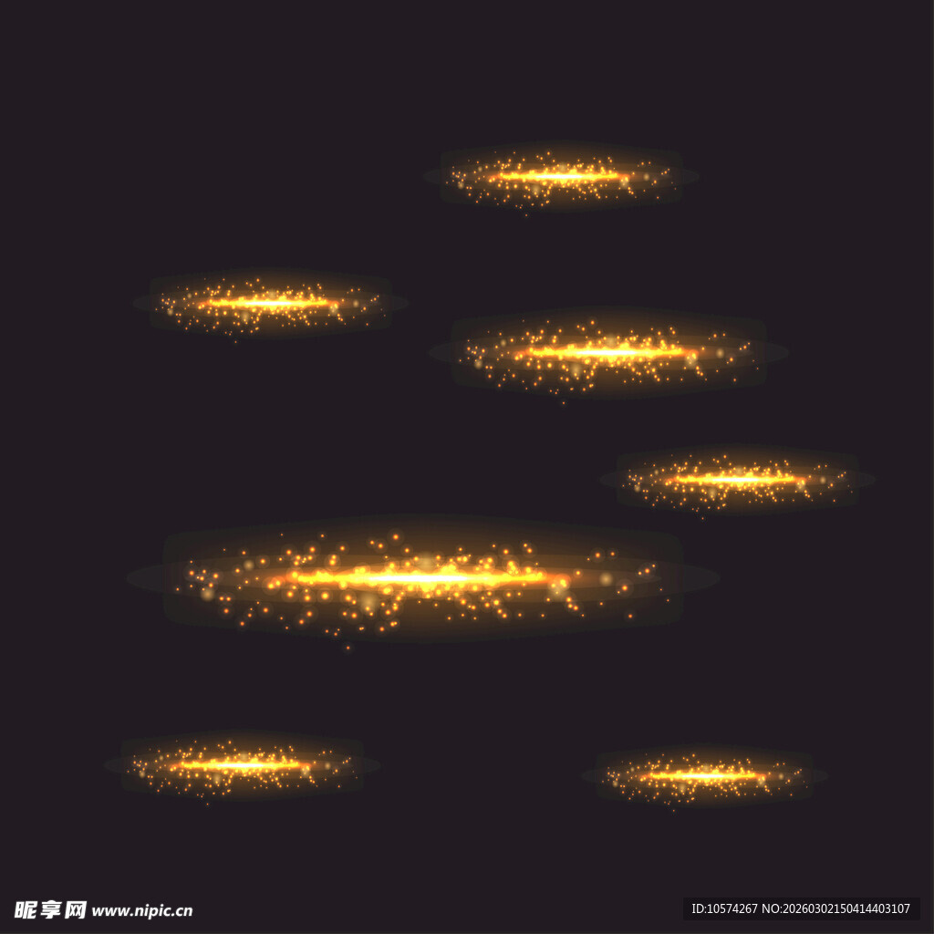 金色闪耀光线特效元素