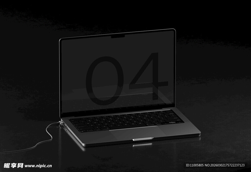 笔记本 样机 贴图 光影 黑色