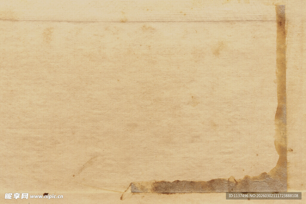 复古泛黄纸张边角特写