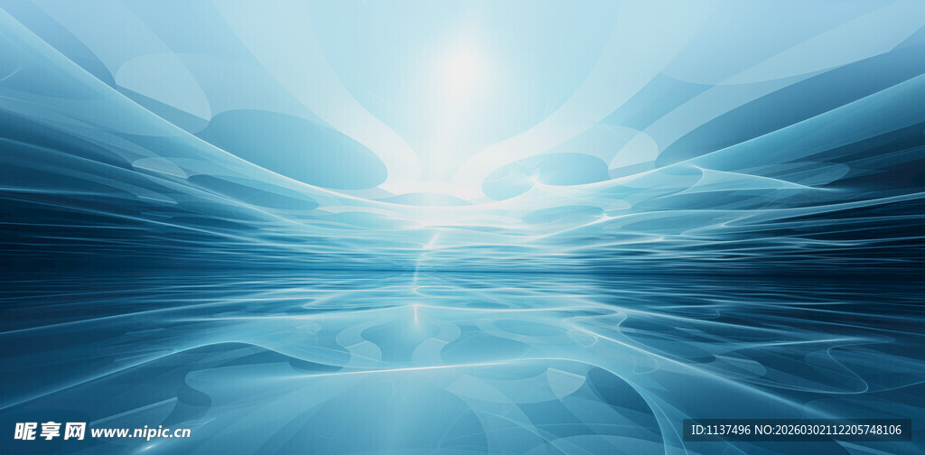 梦幻蓝色波光背景画面