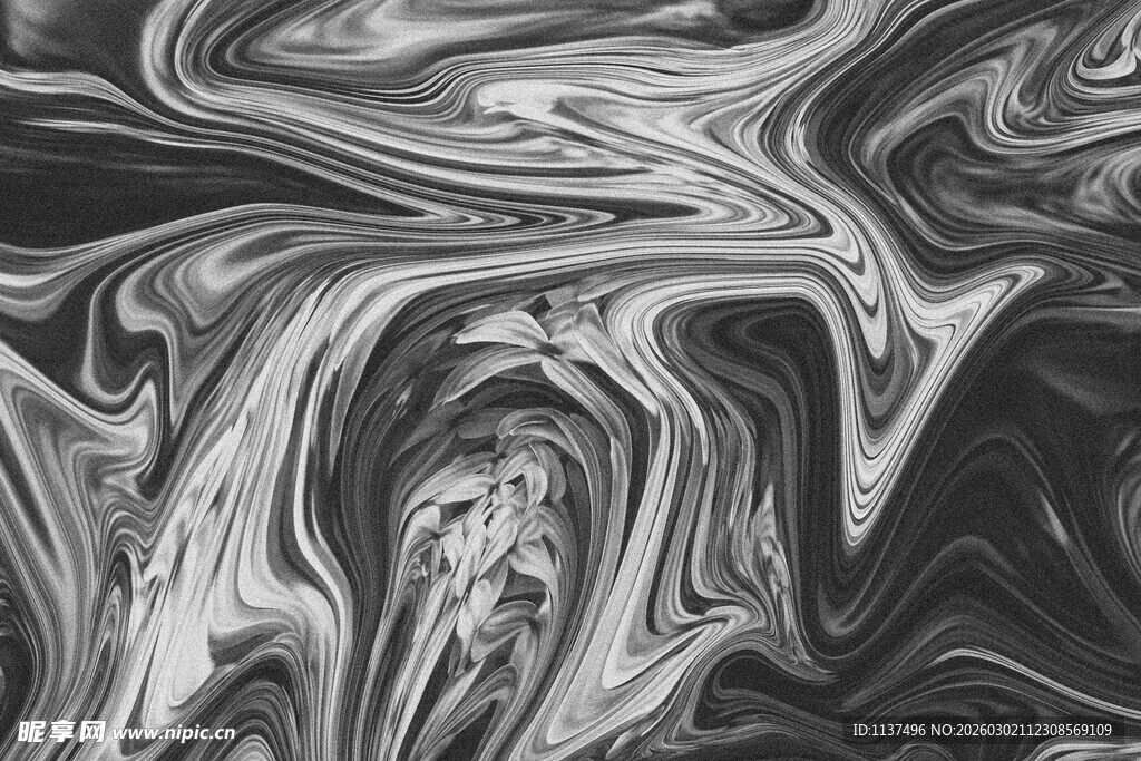 黑白流体艺术纹理图案