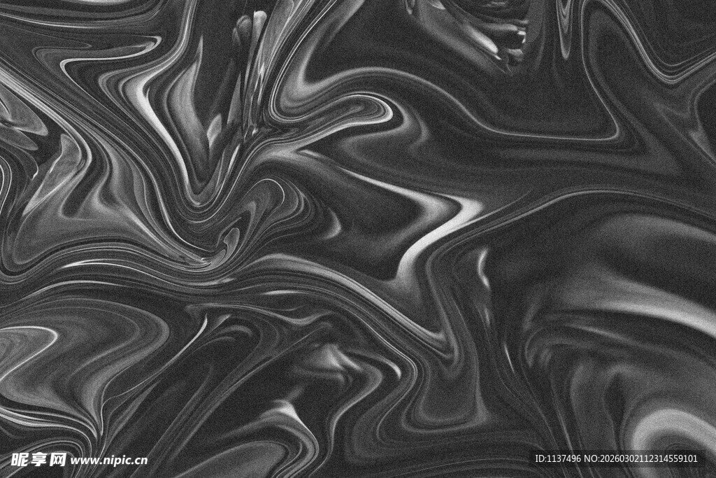 黑白流动纹理抽象背景图