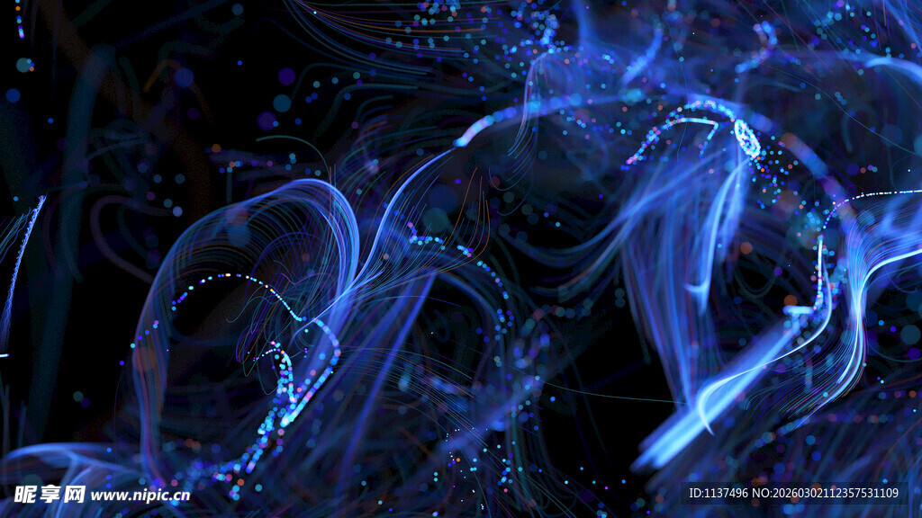 蓝色梦幻烟雾特效画面