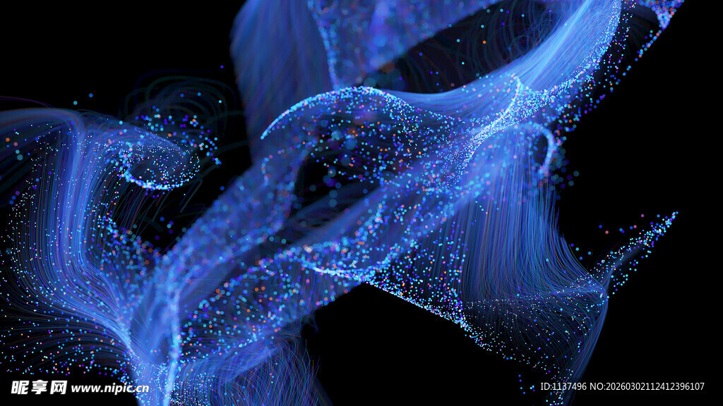 蓝色梦幻粒子烟雾图像