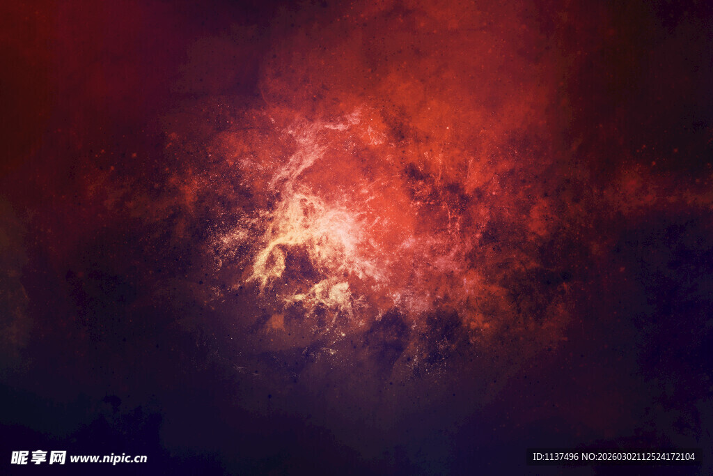 梦幻红色星云背景图案