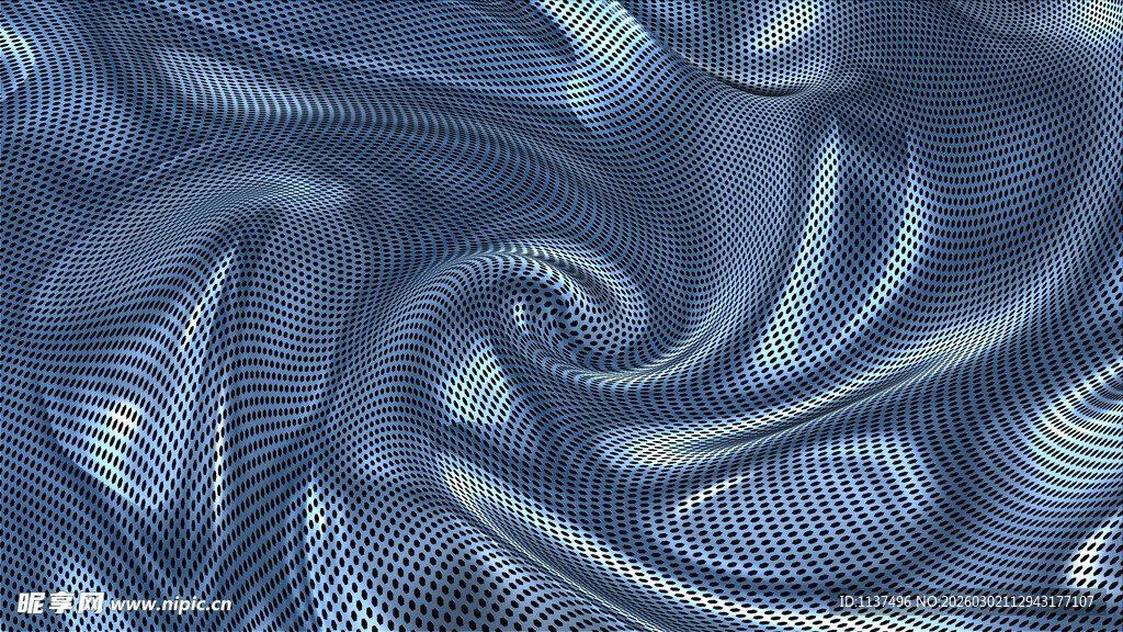蓝色波纹质感布料纹理