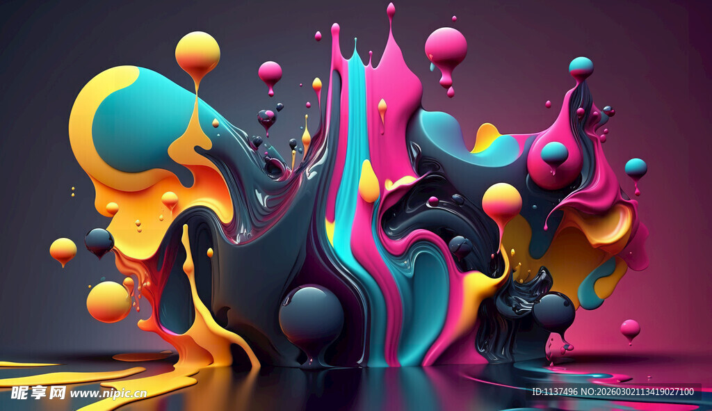 炫彩流体艺术抽象造型