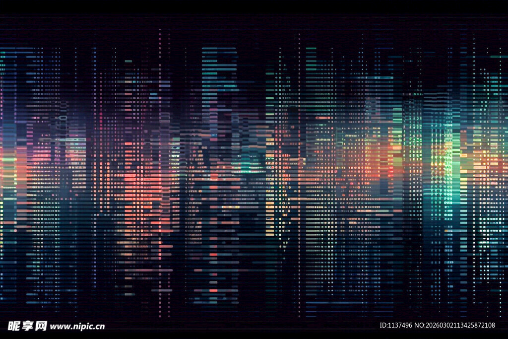 科技感数字矩阵背景图