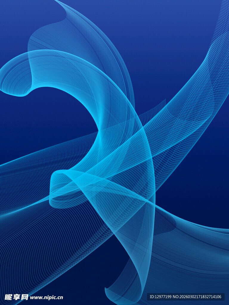 蓝色动感线条抽象背景图