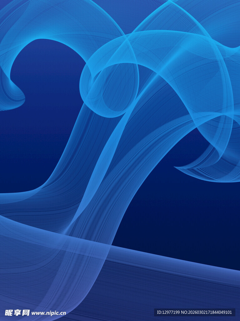 蓝色动感线条抽象背景图