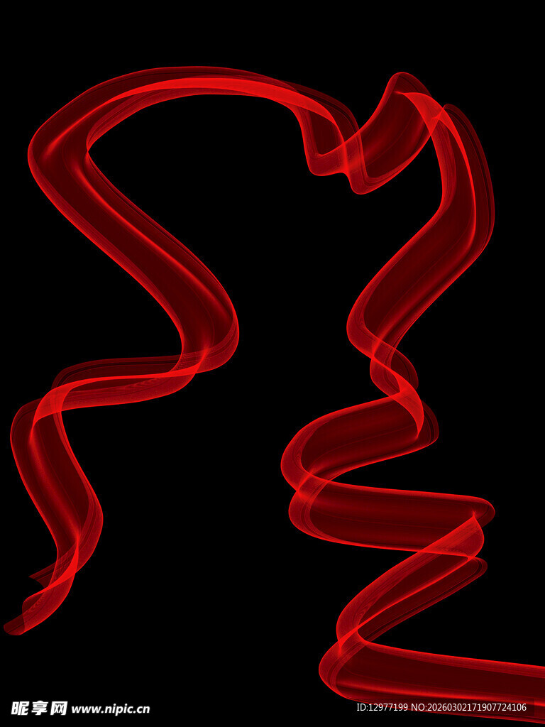 红色飘带图案 灵动优美