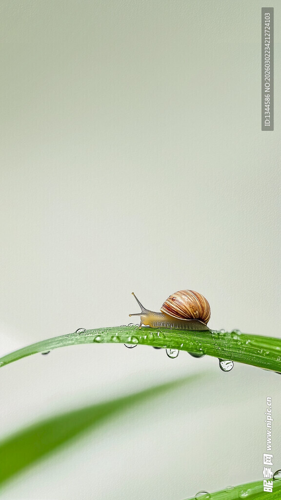 绿叶上的小蜗牛