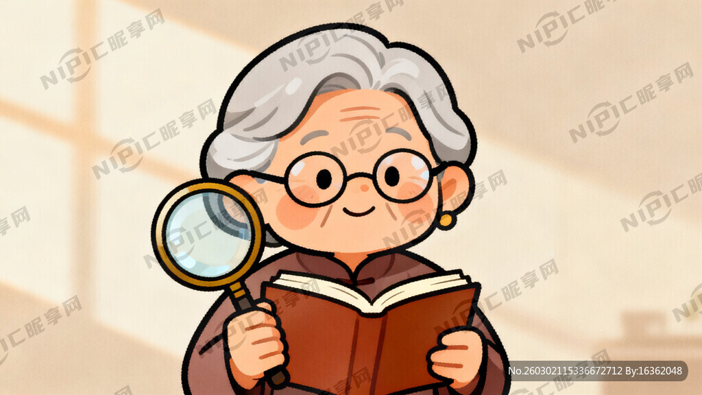 形象：慈祥的中国老奶奶头发花白