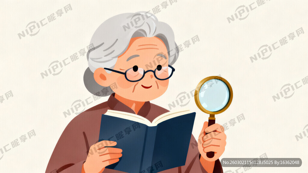 形象：慈祥的中国老奶奶头发花白