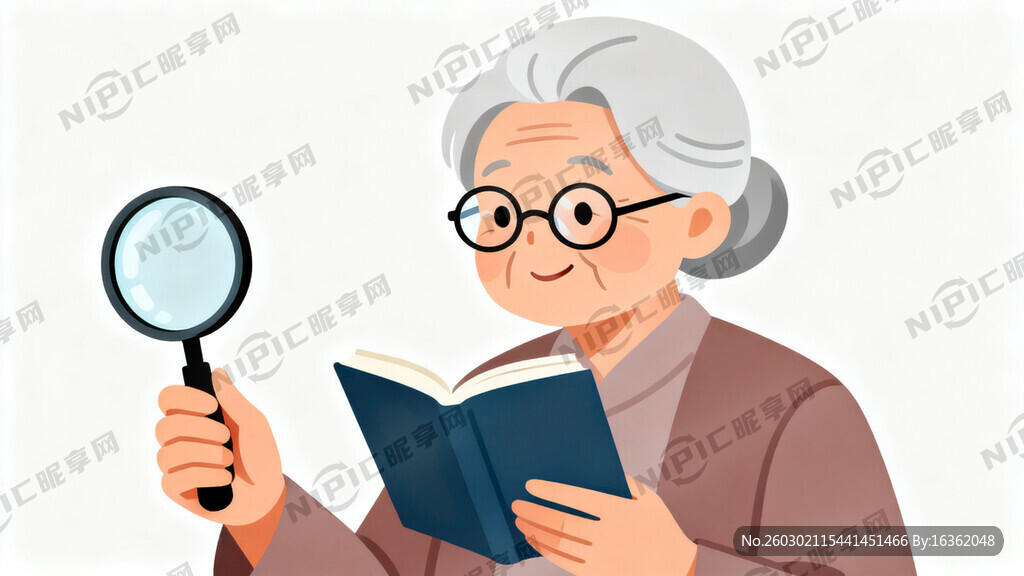 形象：慈祥的中国老奶奶头发花白