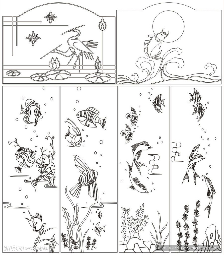 传统中式门窗雕花图案集