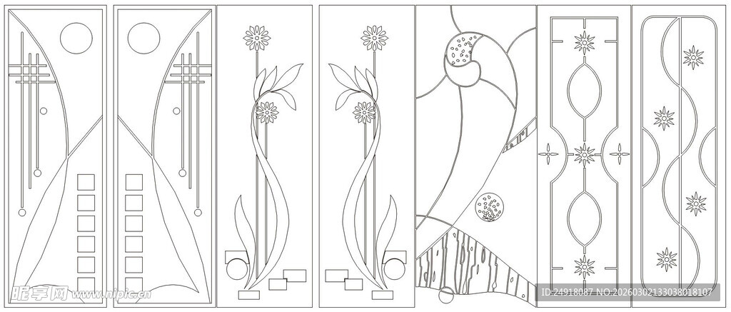 移门图案 线条背景 装饰线条